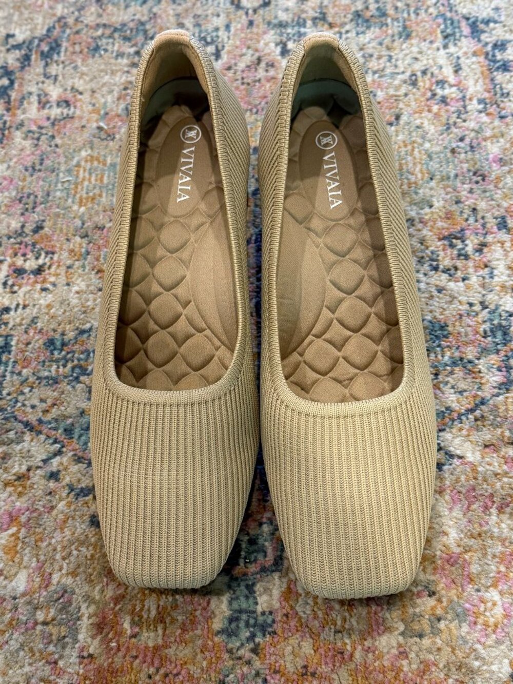 VIVAIA Beige Square-Toe Margot Chunky Heels (EU 40)